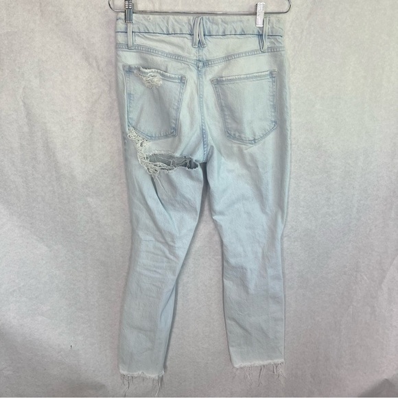 Good American light wash jeans raw hem straight size 27 - Picture 3 of 5